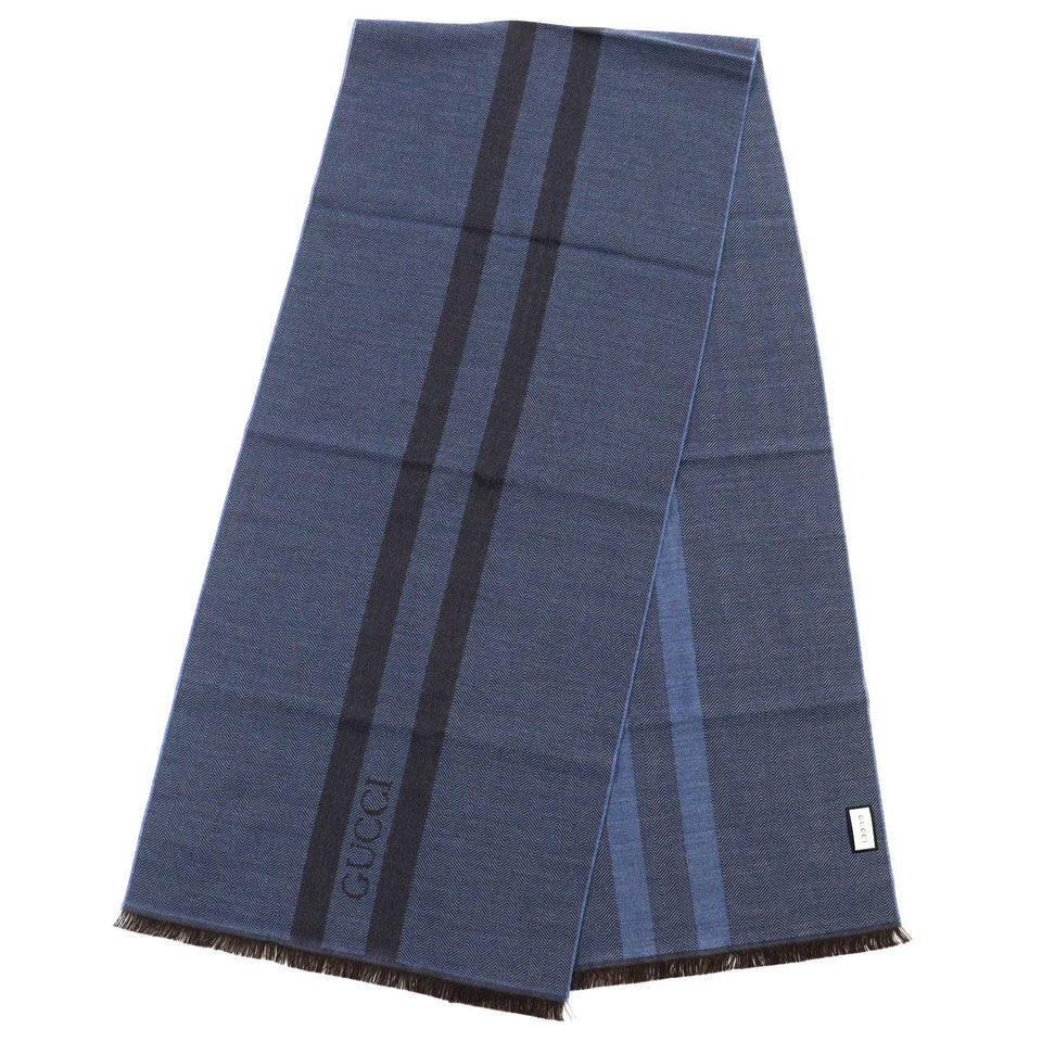 Gucci Scarf Main: 100% wool Navy mens