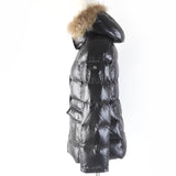 Burberry BLUE LABEL Down jacket FCF16-620-09 Main: 100% nylon, Part: 100% polyester, Fur: raccoon, Filling: 90% down, Filling: 10% feather Black type Women 38
