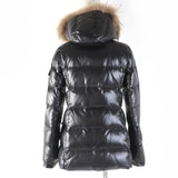 Burberry BLUE LABEL Down jacket FCF16-620-09 Main: 100% nylon, Part: 100% polyester, Fur: raccoon, Filling: 90% down, Filling: 10% feather Black type Women 38