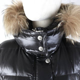 Burberry BLUE LABEL Down jacket FCF16-620-09 Main: 100% nylon, Part: 100% polyester, Fur: raccoon, Filling: 90% down, Filling: 10% feather Black type Women 38