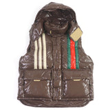 Gucci Down vest 713715 Main: 100% nylon, Filling: 90% down, Filling: 10% feather, Partial: 100% polyester Brown mens 44