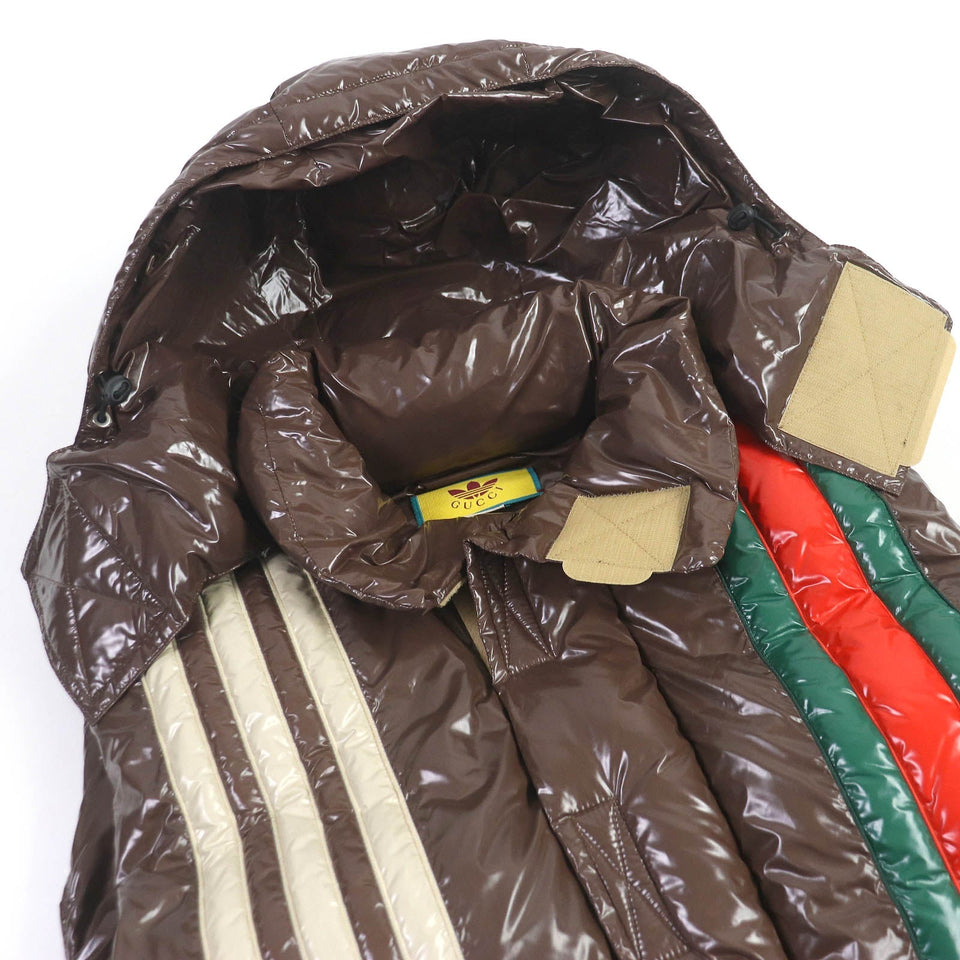 Gucci Down vest 713715 Main: 100% nylon, Filling: 90% down, Filling: 10% feather, Partial: 100% polyester Brown mens 44