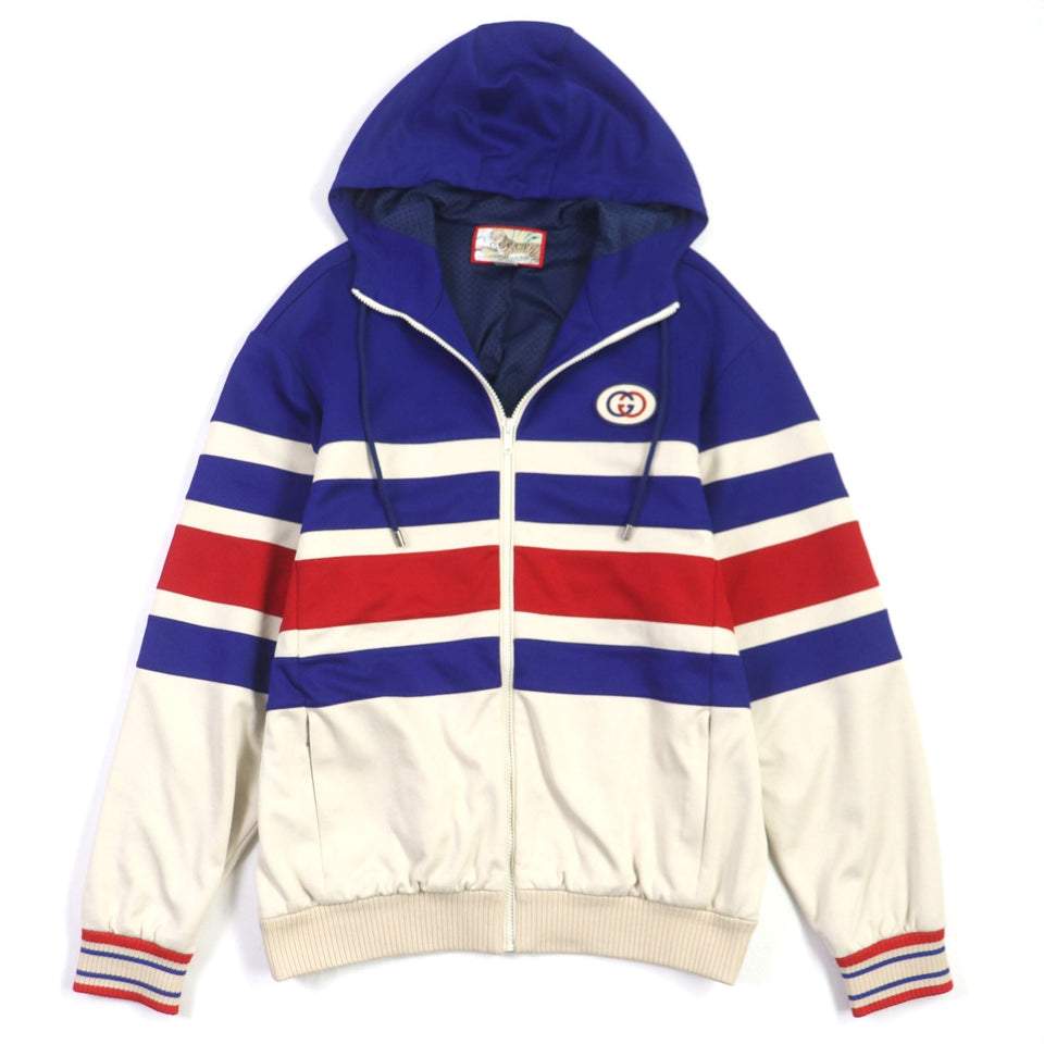 Gucci Track jacket 683516 Main: 55% polyester, Main: 45% cotton, Part: 93% polyester, Part: 5% nylon, Part: 2% polyurethane blue beige red TIGER mens XS