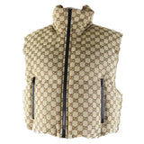 Gucci Vest 776838 Main: 70% cotton, Main: 30% polyester, Main: 100% nylon, Filling: 100% polyester, Lining: 100% nylon beige Women XS