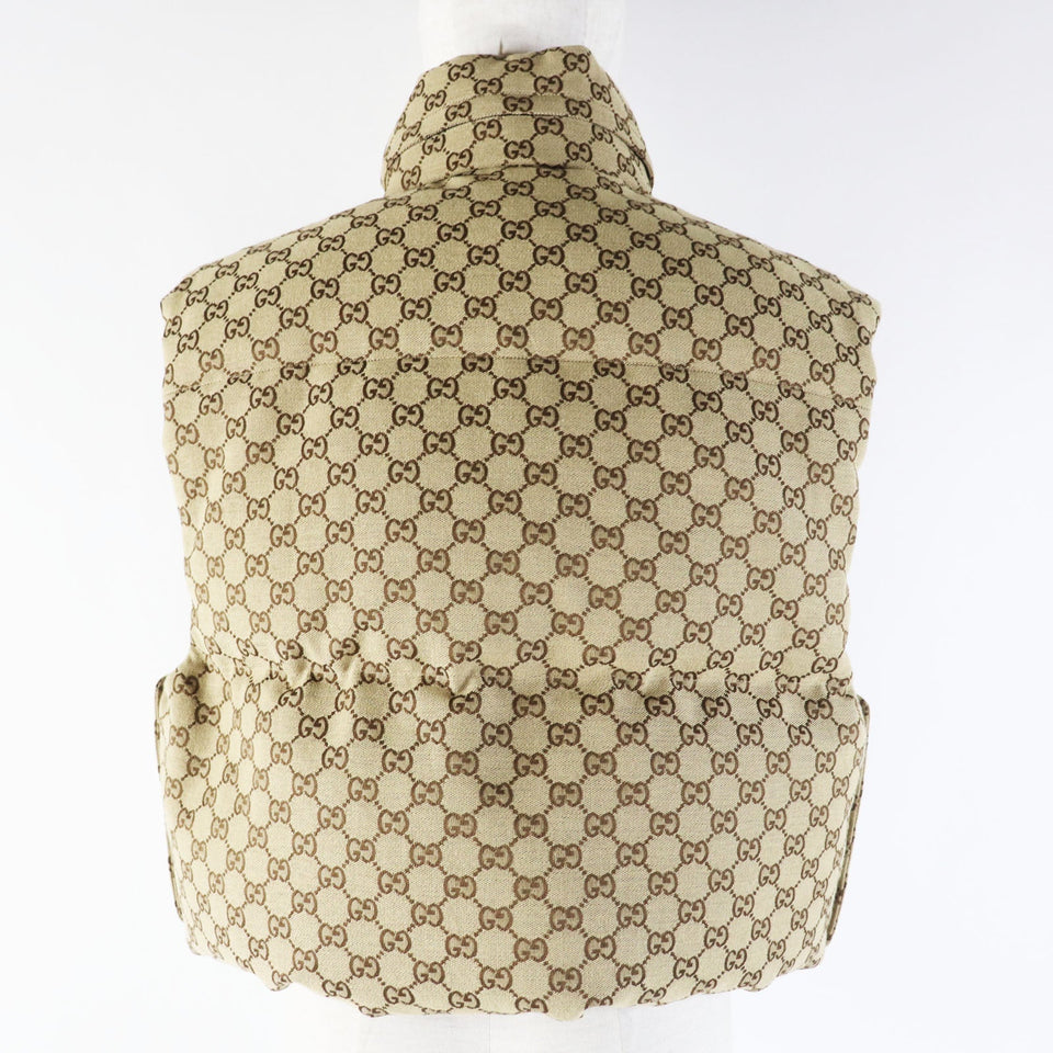 Gucci Vest 776838 Main: 70% cotton, Main: 30% polyester, Main: 100% nylon, Filling: 100% polyester, Lining: 100% nylon beige Women XS