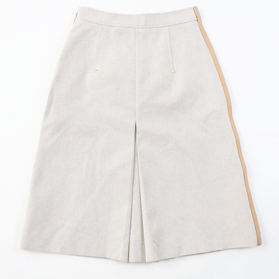 Burberry skirt Outer material: 100% cotton, Lining: 100% cupra, Leather part: cowhide Beige brown Women 36