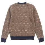 Gucci sweater 626643 Main: 90% wool, Main: 10% cashmere, Part: 86% wool, Part: 13% nylon, Part: 1% polyurethane Brown navy mens XS