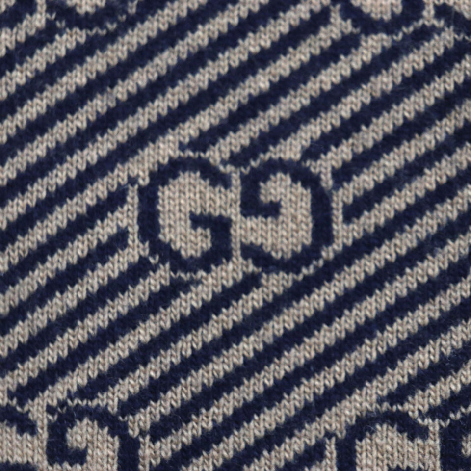 Gucci sweater 626643 Main: 90% wool, Main: 10% cashmere, Part: 86% wool, Part: 13% nylon, Part: 1% polyurethane Brown navy mens XS
