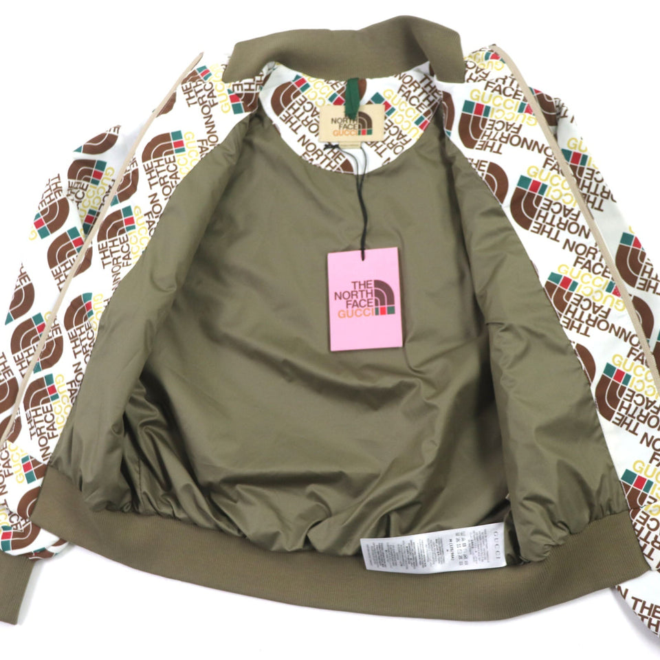 Gucci Bomber jacket 648866 Outer: 100% nylon, Lining: 100% polyester, Part: 95% cotton, Part: 5% polyurethane, Filling: 100% polyester Brown white mens M