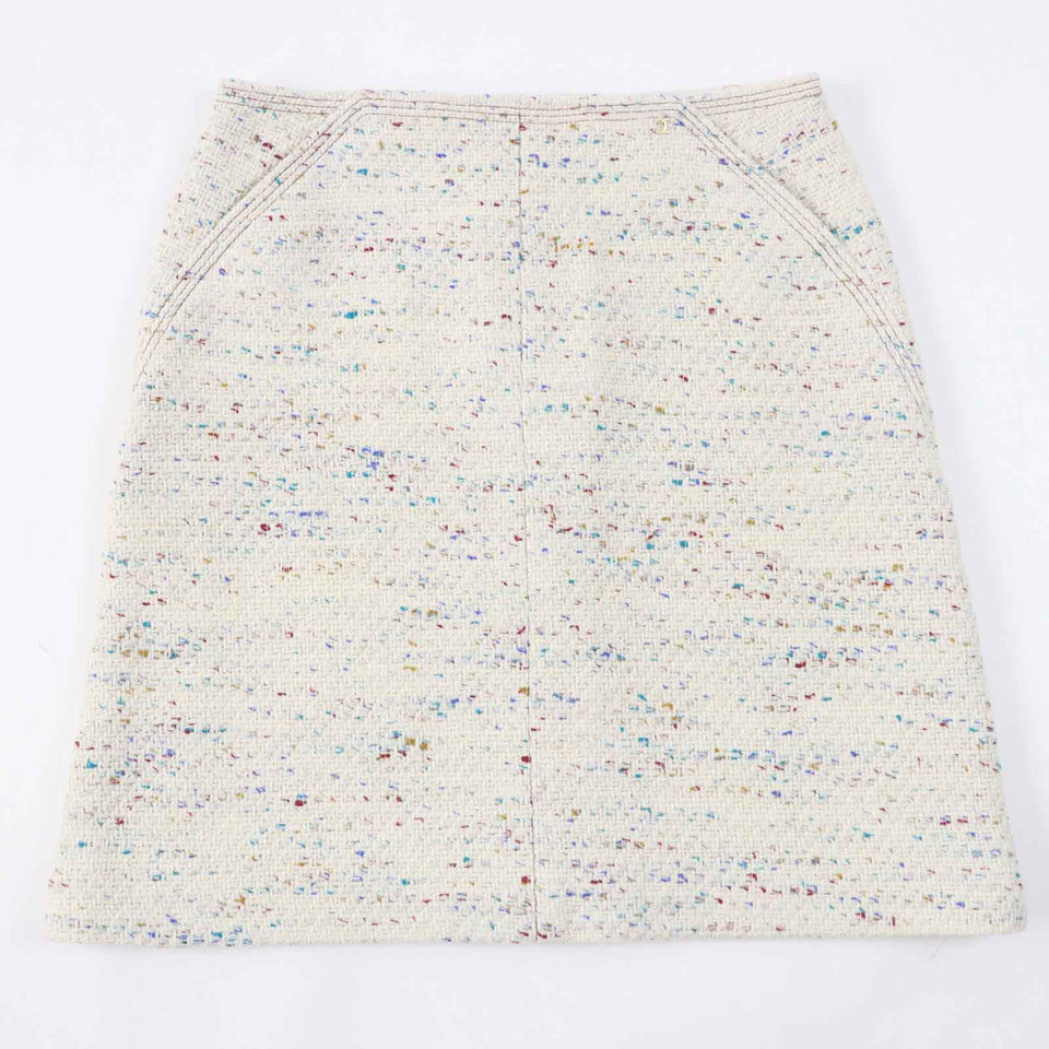 Chanel Vintage Wool Nylon Trapezoid Skirt 46