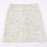 Chanel Vintage Wool Nylon Trapezoid Skirt 46