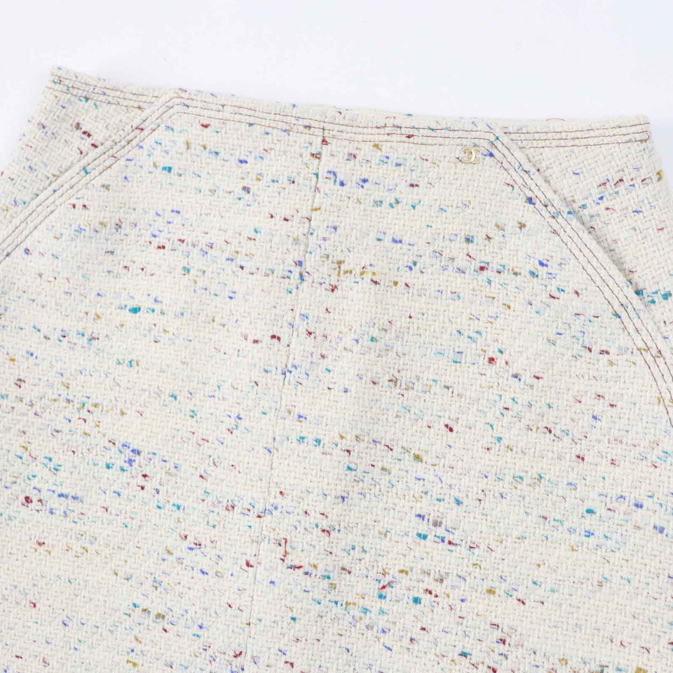 Chanel Vintage Wool Nylon Trapezoid Skirt 46