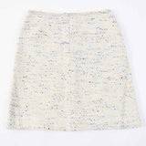 Chanel Vintage Wool Nylon Trapezoid Skirt 46