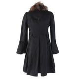 Burberry BLUE LABEL trench coat Main: 100% cotton, Fur: Fox, Lining: Cupra, Lining: Polyester, Sleeve lining: Polyester black Women 36