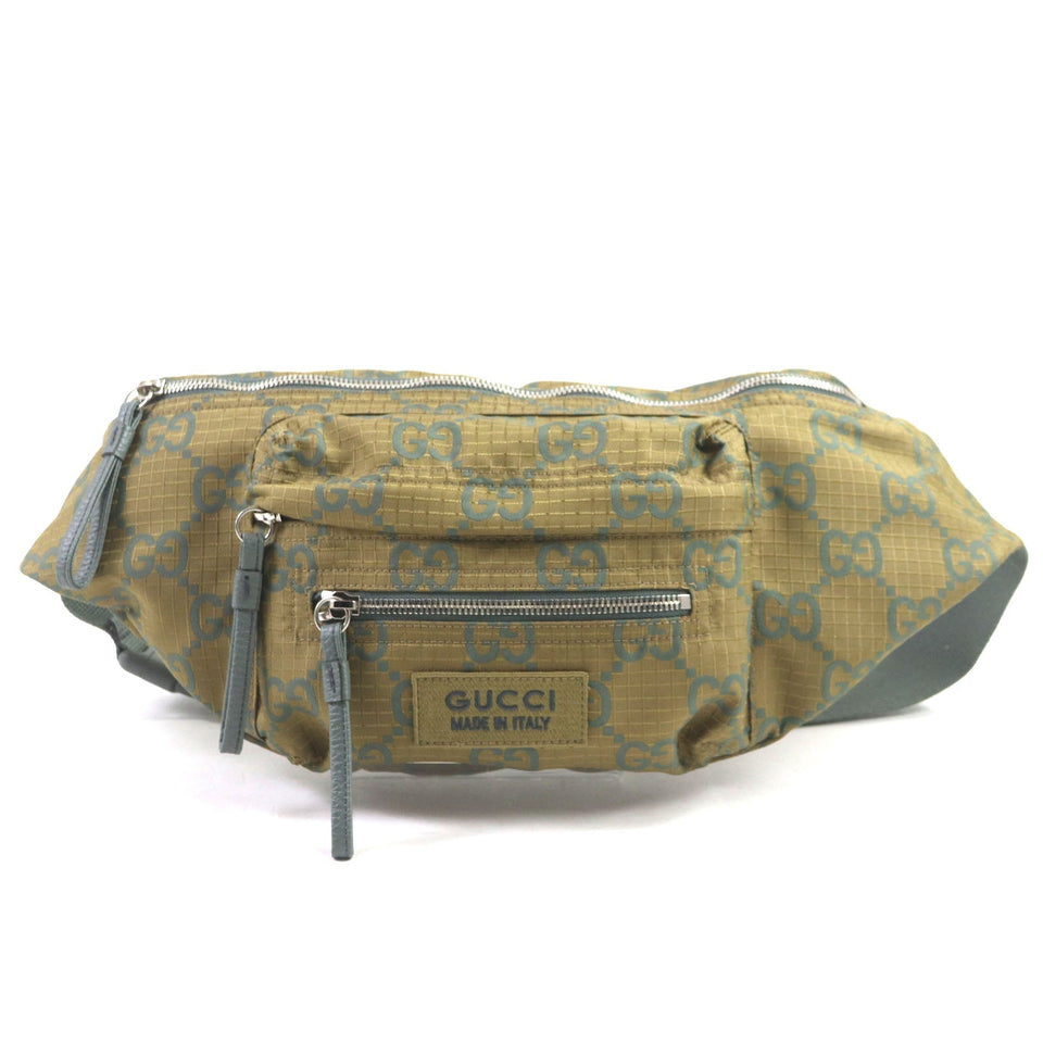 Gucci Waist bag 792287 Main: Nylon, Part: Leather khaki GG Ripstop Belt Bag mens