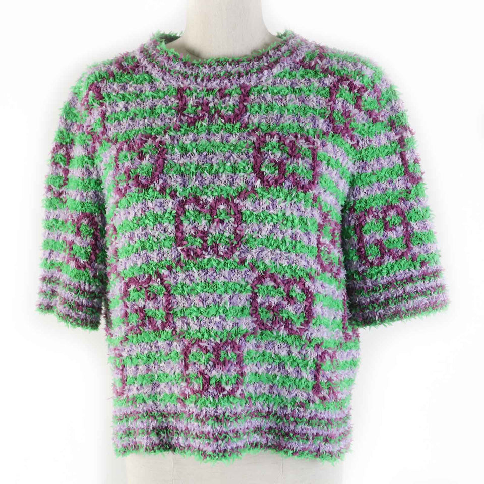 Gucci knit 695796 Outer material: 53% cotton, Outer material: 47% nylon Purple green Women M