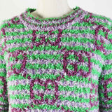 Gucci knit 695796 Outer material: 53% cotton, Outer material: 47% nylon Purple green Women M