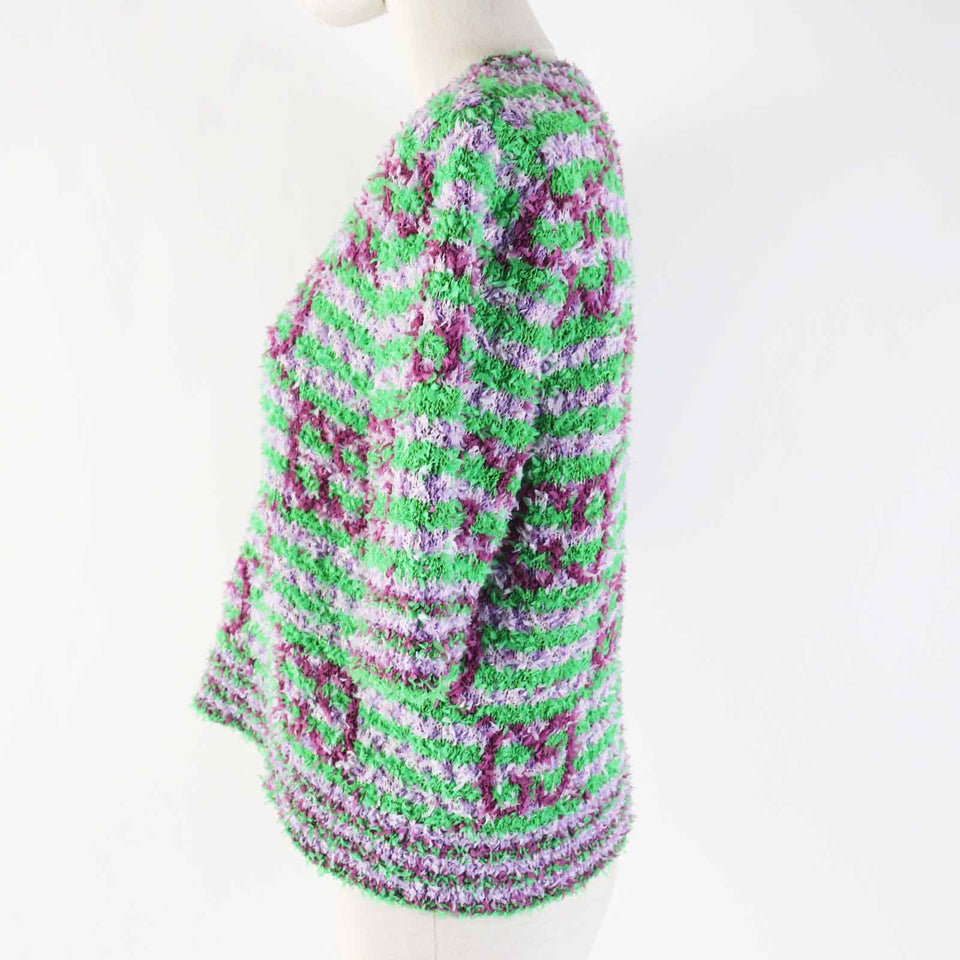 Gucci knit 695796 Outer material: 53% cotton, Outer material: 47% nylon Purple green Women M
