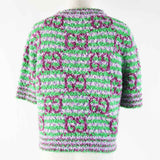 Gucci knit 695796 Outer material: 53% cotton, Outer material: 47% nylon Purple green Women M