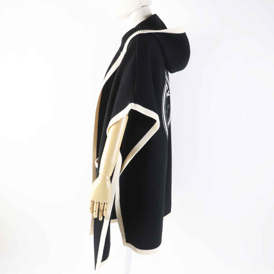 Burberry poncho 8031544 Outer material: 70% wool, Outer material: 28% cashmere, Outer material: 1% polyamide (nylon) Black White Women ONE SIZE