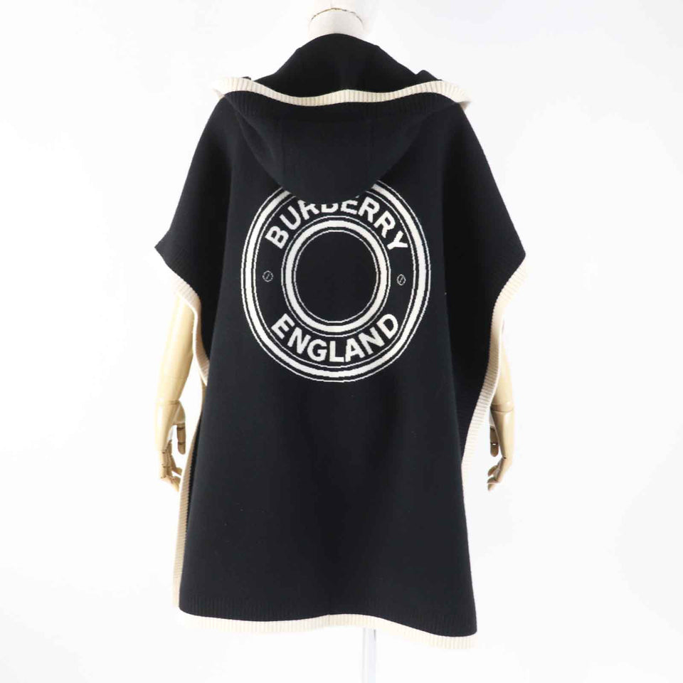 Burberry poncho 8031544 Outer material: 70% wool, Outer material: 28% cashmere, Outer material: 1% polyamide (nylon) Black White Women ONE SIZE
