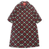 Gucci Double chester coat 535769 Outer: 100% wool, Lining: 68% rayon, Lining: 32% silk Black red GG diamond Diamond Wool Coat mens 50