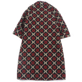 Gucci Double chester coat 535769 Outer: 100% wool, Lining: 68% rayon, Lining: 32% silk Black red GG diamond Diamond Wool Coat mens 50