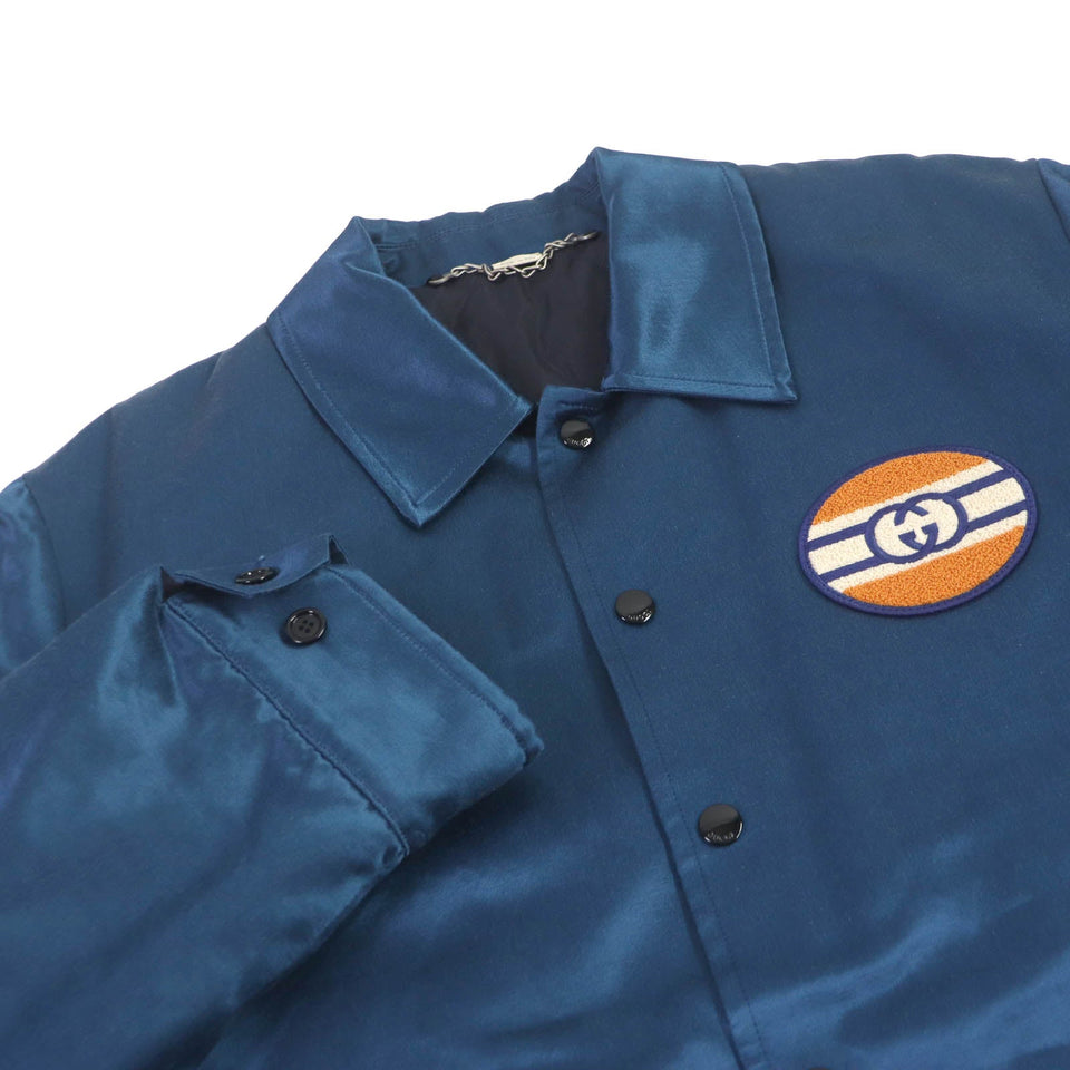 Gucci Blouson 645702 Outer: 70% cotton, Outer: 30% rayon, Lining: 100% nylon, Part: 68% wool, Part: 32% rayon blue mens 48