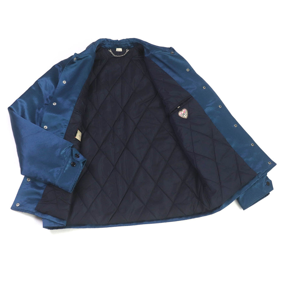 Gucci Blouson 645702 Outer: 70% cotton, Outer: 30% rayon, Lining: 100% nylon, Part: 68% wool, Part: 32% rayon blue mens 48