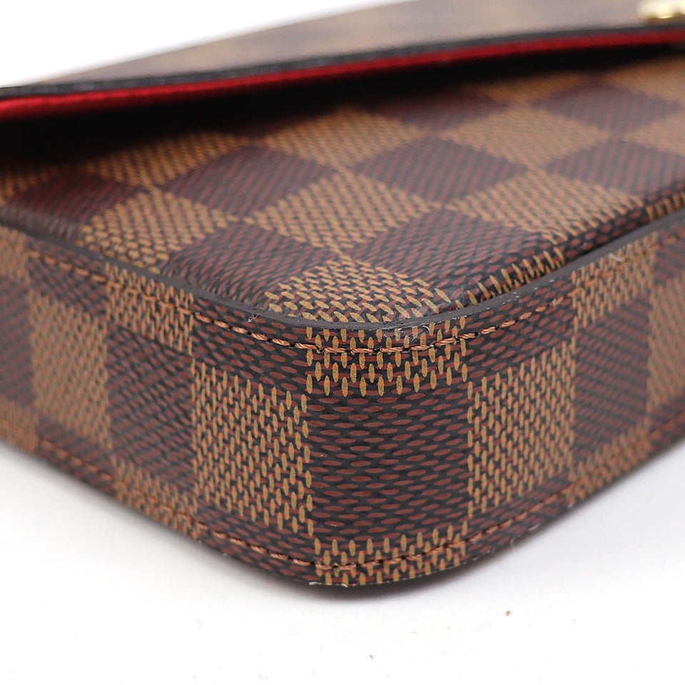 Louis Vuitton Pochette Felicie Damier 2way Chain Wallet Shoulder Bag