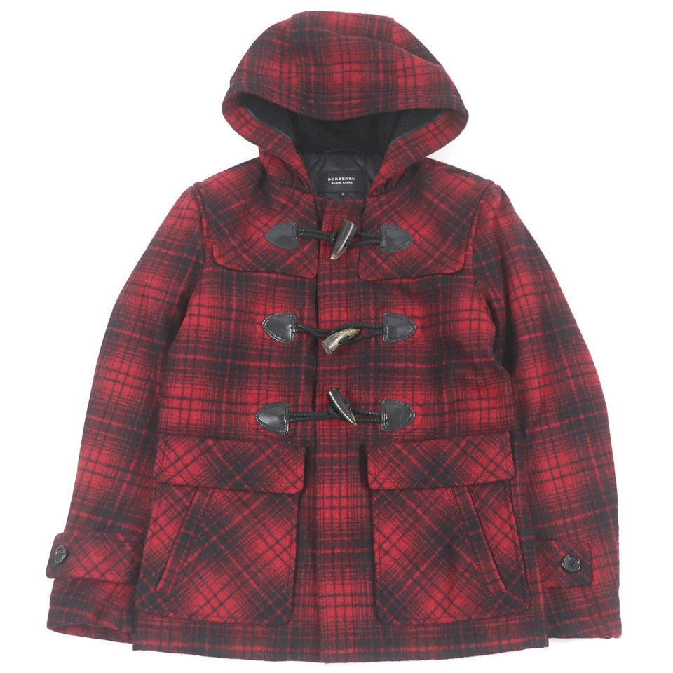 Burberry BLACK LABEL Duffel coat Outer material: 80% wool, Outer material: 13% nylon, Outer material: 5% polyester, Outer material: 2% acrylic, Lining: 100% polyester Red black mens M