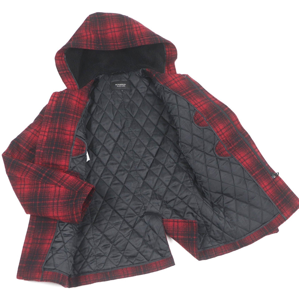 Burberry BLACK LABEL Duffel coat Outer material: 80% wool, Outer material: 13% nylon, Outer material: 5% polyester, Outer material: 2% acrylic, Lining: 100% polyester Red black mens M