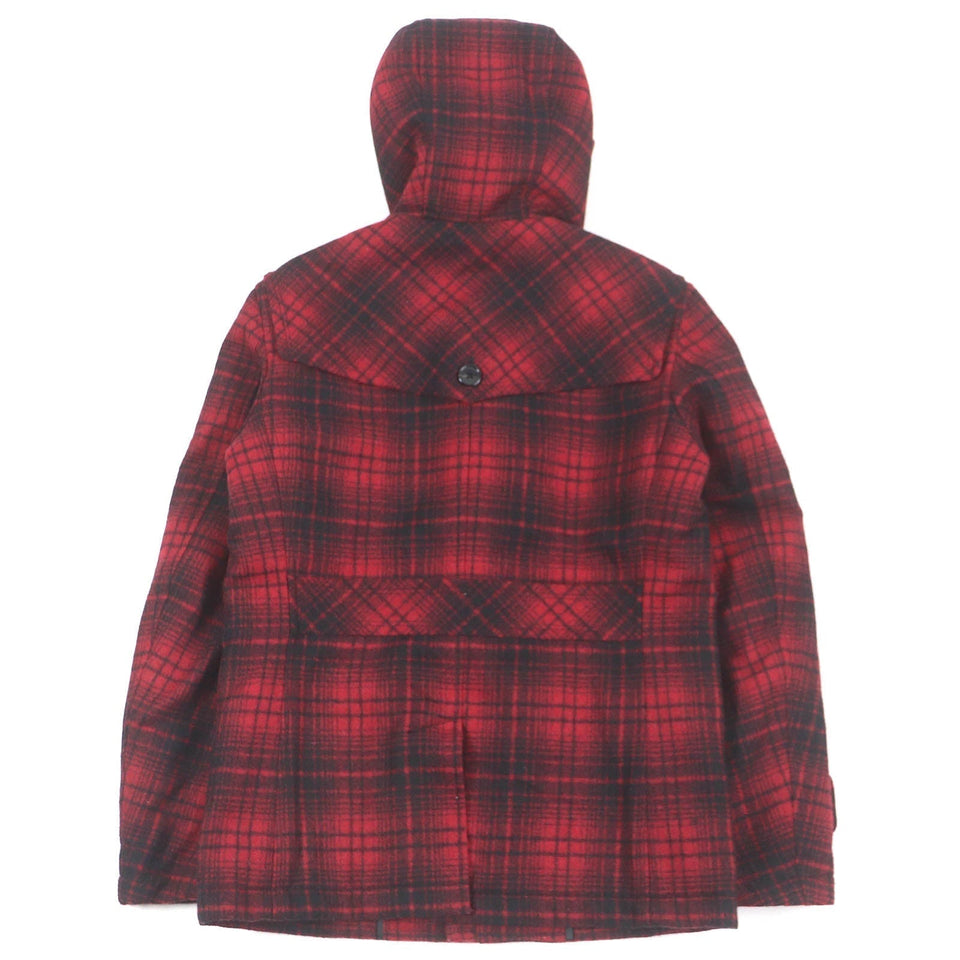 Burberry BLACK LABEL Duffel coat Outer material: 80% wool, Outer material: 13% nylon, Outer material: 5% polyester, Outer material: 2% acrylic, Lining: 100% polyester Red black mens M