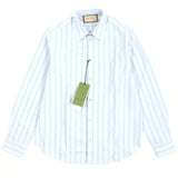 Gucci Long sleeve shirt 703396 Main: 100% cotton, Part: 100% polyester Light blue stripe mens 38|15