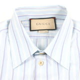 Gucci Long sleeve shirt 703396 Main: 100% cotton, Part: 100% polyester Light blue stripe mens 38|15