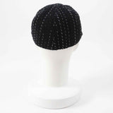 Chanel 23P Tweed Casquette Hat Black Silver M