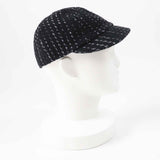 Chanel 23P Tweed Casquette Hat Black Silver M