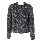 Chanel Wool Nylon Tweed No Collar Zip Jacket 34
