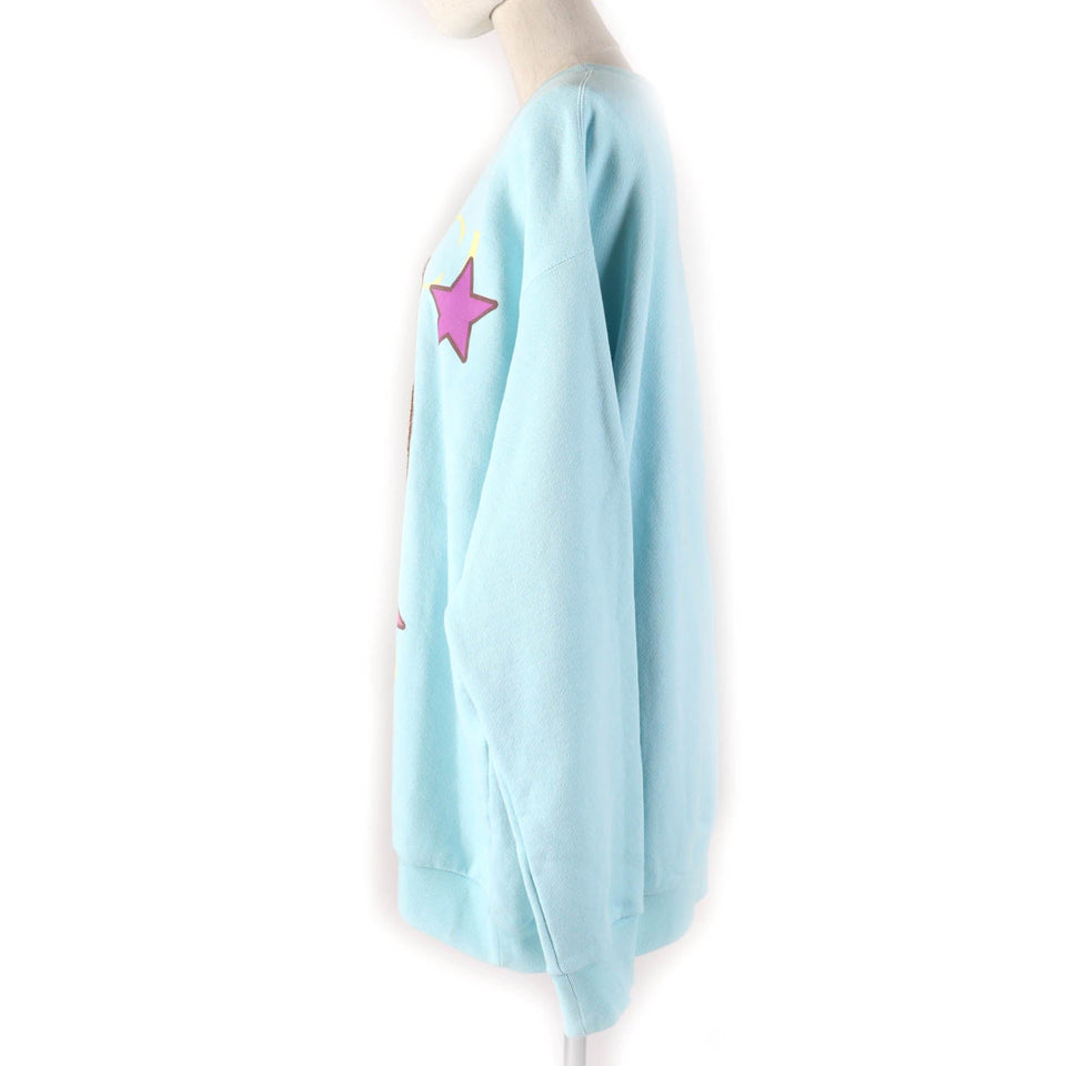 Gucci sweat 617964 Main: 100% cotton, some: 75% silk, some: 25% polyester, some: sequins, some: polyester Light blue Women XL