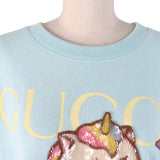 Gucci sweat 617964 Main: 100% cotton, some: 75% silk, some: 25% polyester, some: sequins, some: polyester Light blue Women XL