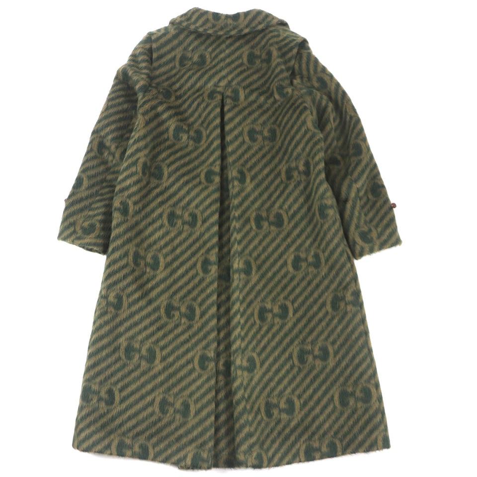 Gucci Stainless collar coat 639261 Outer: 55% llama, Outer: 45% wool, Lining: 100% rayon, Part: 82% polyester, Part: 18% polyester green mens 44