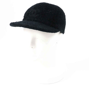 Chanel COCO Mark Tweed Cap Black M