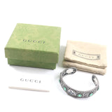 Gucci bracelet AG925 Silver Green Crystal Floral Interlocking G 16