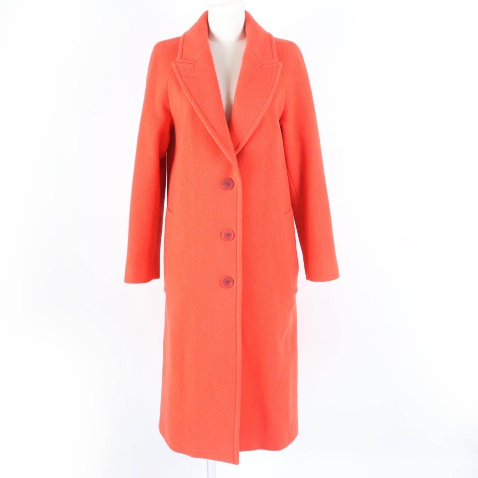 Burberry coat Main: 80% virgin wool, Main: 20% nylon, Lining: 100% cotton, Sleeve lining: 100% viscose (rayon) Orange Women 36