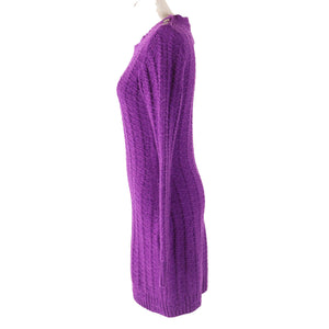 Chanel Wool Cashmere Knit Dress Purple 34