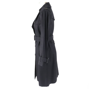 Burberry trench coat Outer: 100% cotton, Lining: cotton, Sleeve lining: cupra, Leather part: cowhide, Liner: 100% wool black Women 36