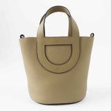 Hermes Handbag Main: Taurillon Clemence, Part: Swift beige marfa in the loop 18 Women
