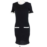 Chanel Cotton Bicolor Short Sleeve Dress