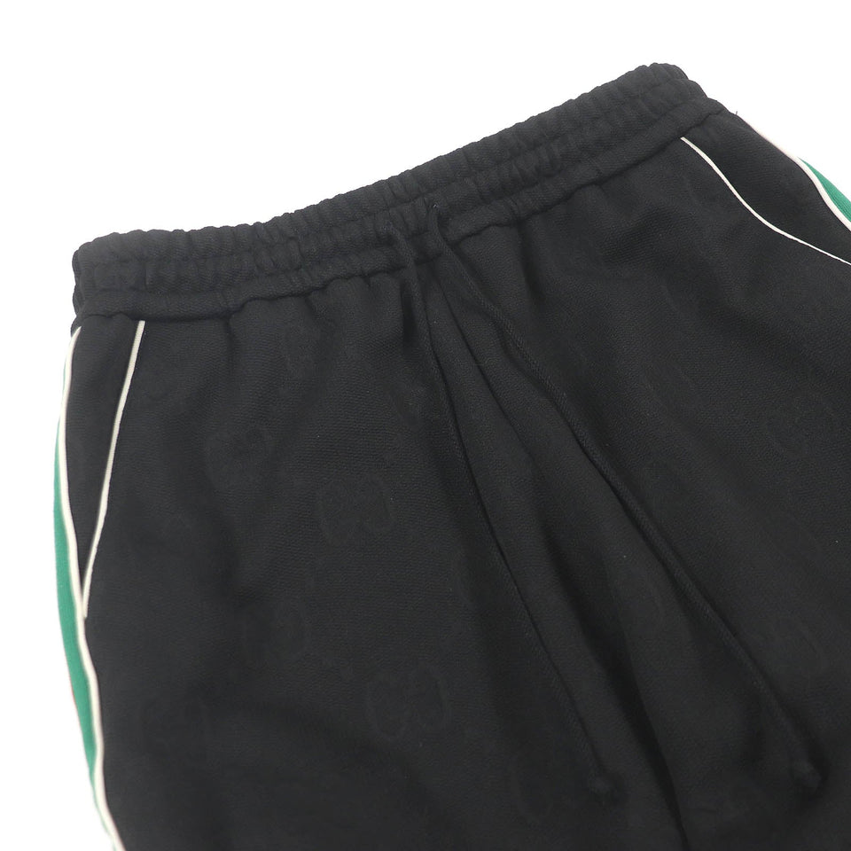 Gucci Pants 663569 Main: 100% polyester, some parts: 55% polyester, some parts: 45% cotton black GG jersey jacquard jogging pants mens M