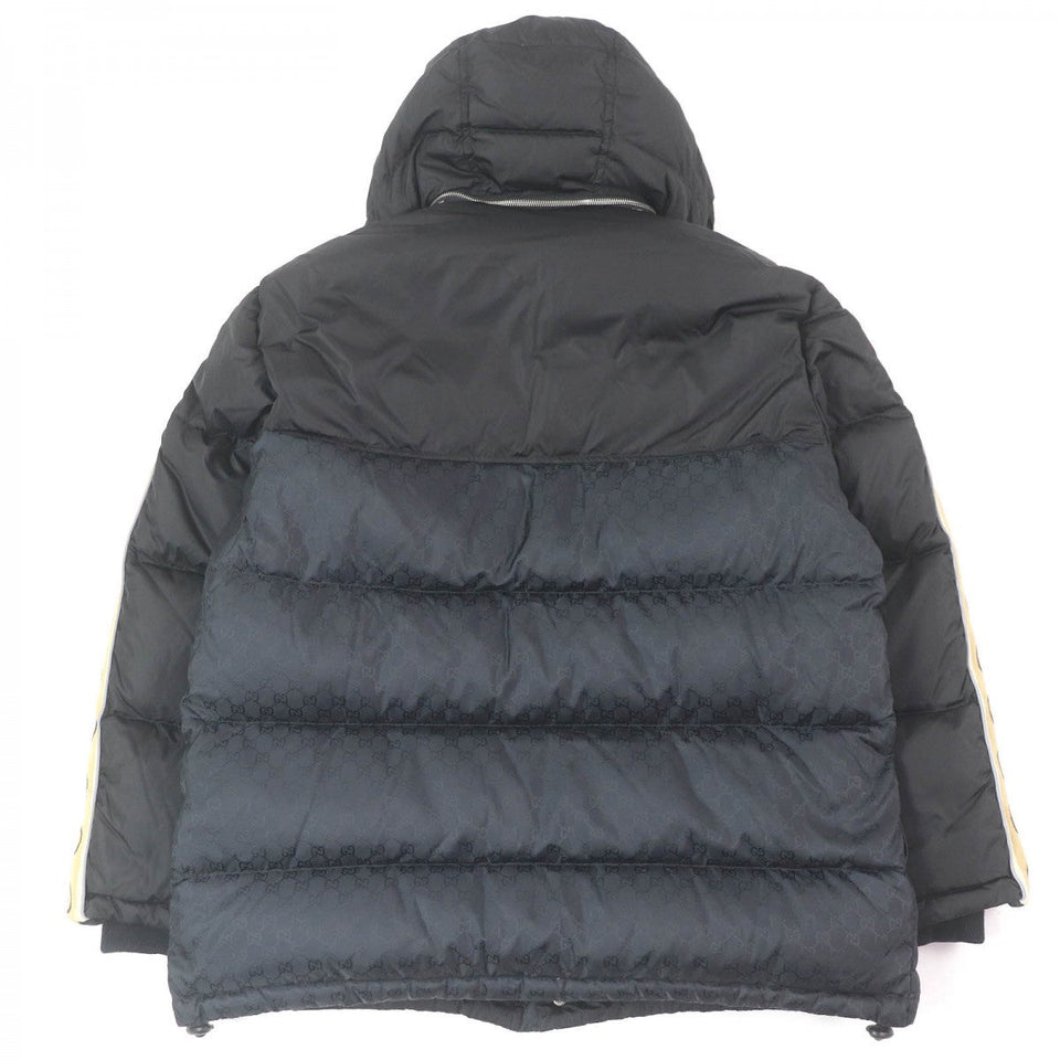 Gucci down coat 598725 Main: 100% nylon, Part: 100% wool, Filling: 80% down, Filling: 20% feather, Part: 80% nylon black mens 50